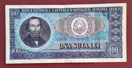 Bancnote Romania - Romania 100 lei 1966, seria G.0018/516672, circulata