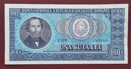 Bancnote Romania - Romania 100 lei 1966, seria C.0190/359900, UNC-