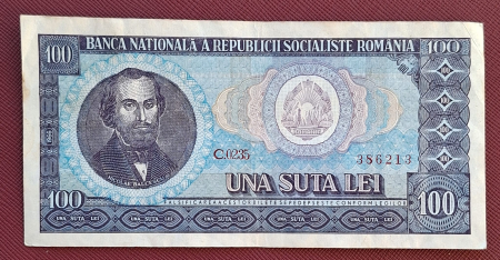Bancnote Romania - Romania 100 lei 1966, seria C.0235/386213, circulata