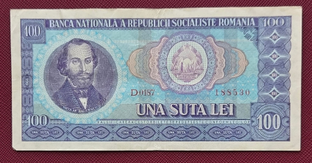 Bancnote Romania - Romania 100 lei 1966, seria D.0187/188530, circulata