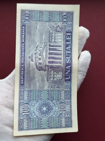 Romania 100 lei 1966, seria C.0230/855492, aproape necirculata [6]