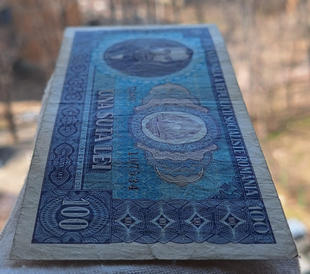 Romania 100 lei 1966, seria D.0070/107534, circulata [5]