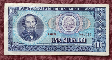 Bancnote Romania - Romania 100 lei 1966, seria D.0040/981563, circulata
