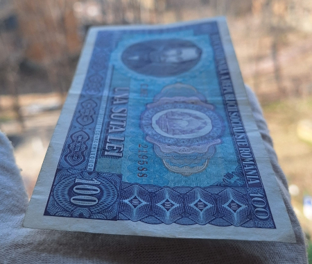 Romania 100 lei 1966, seria C.0052/219588, circulata [5]