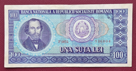 Bancnote Romania - Romania 100 lei 1966, seria F.0084/736004, circulata