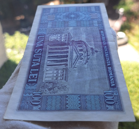 Romania 100 lei 1966, seria G.0007/742658, circulata, stare buna [4]