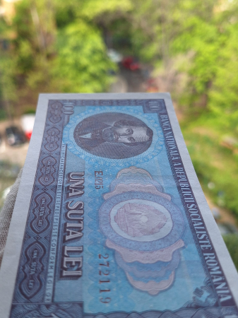 Romania 100 lei 1966, seria E.0215/272119, UNC- [4]