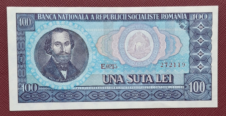 Bancnote Romania - Romania 100 lei 1966, seria E.0215/272119, UNC-