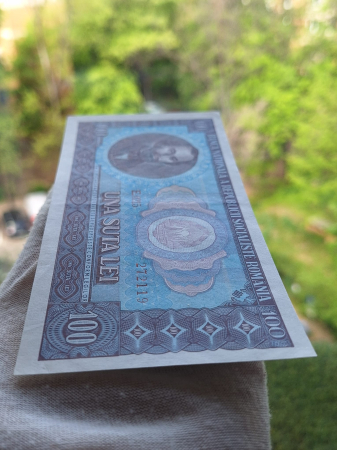 Romania 100 lei 1966, seria E.0215/272119, UNC- [5]