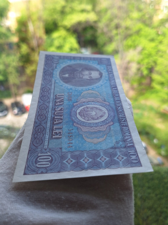 Romania 100 lei 1966, seria D.0199/548044, UNC- [5]