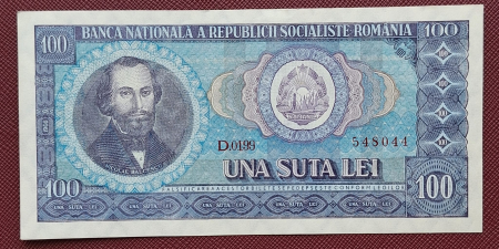 Bancnote Romania - Romania 100 lei 1966, seria D.0199/548044, UNC-