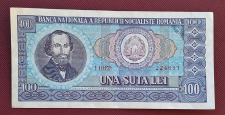 Bancnote Romania - Romania 100 lei 1966, seria H.0172/224697, circulata
