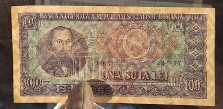 Romania 100 lei 1966, seria H.0172/224697, circulata [2]