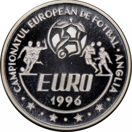 Monede Romania - Romania, 100 lei 1996, Campionatul European, necirculata, ag