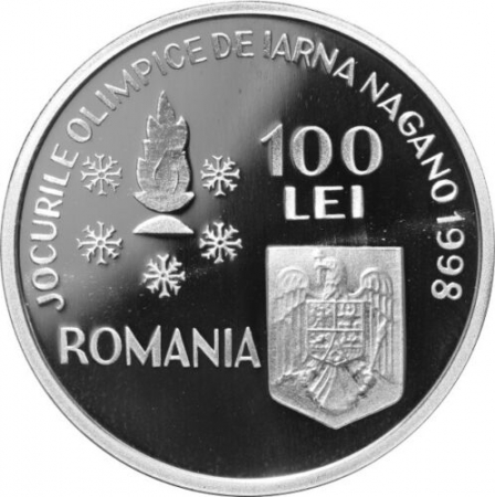 Romania, 100 lei 1998, Nagano, J.O. iarna, ag, slalom [1]