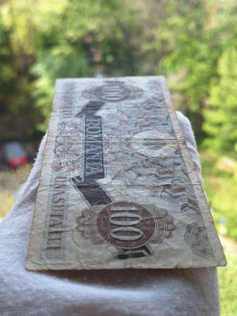 Romania 100 lei decembrie 1947, seria S.9/765357, circulata [5]