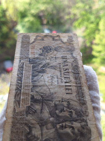 Romania 100 lei decembrie 1947, seria S.9/765357, circulata [6]