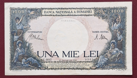 Bancnote Romania - Romania, 1000 lei 1941, seria K.0083/0901/02060901, aproape necirculata
