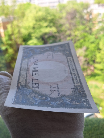 Romania, 1000 lei 1941, seria K.2332/0936/58285936, circulata [7]