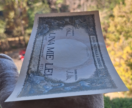 Romania, 1000 lei 1941, seria T.0637/0274/15918274, aproape necirculata [4]