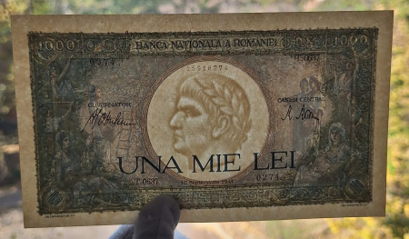 Romania, 1000 lei 1941, seria T.0637/0274/15918274, aproape necirculata [2]