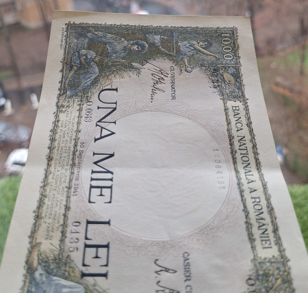 Romania, 1000 lei 1941, seria O.0643/0135/16064135, Aunc [6]