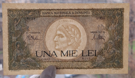 Romania, 1000 lei 1941, seria O.0643/0135/16064135, Aunc [2]