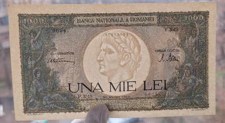 Romania, 1000 lei 1945, seria F.3519/0024/87955024, UNC- [2]