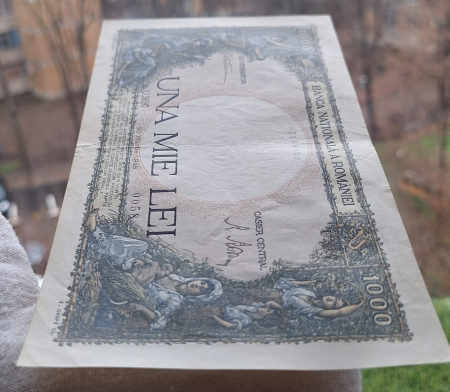 Romania, 1000 lei 1945, seria U.3687/0058/92169058, circulata [5]