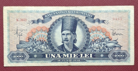 Bancnote - Romania 1000 lei iunie 1948, seria K.3413/0465, circulata