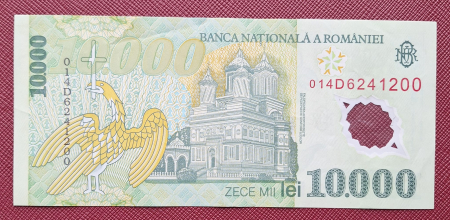 Romania, 10000 Lei 2000, semnatura Isarescu, circulata, seria 014D6241200 [1]