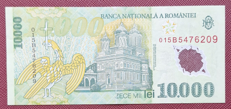 Romania, 10000 Lei 2000, semnatura Isarescu, circulata, seria 015B5476209 [1]