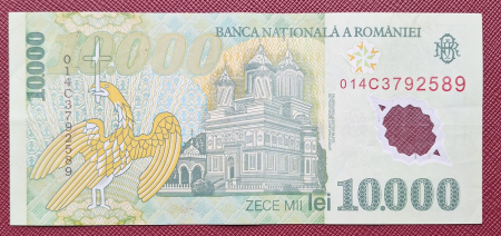 Romania, 10000 Lei 2000, semnatura Isarescu, circulata, seria 014C3792589 [1]