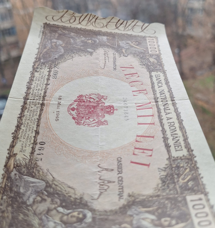 Romania, 10000 lei Mai 1945, seria 0645/Z.0963/24073645, stare buna [5]
