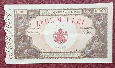 Bancnote - Romania, 10000 lei Mai 1945, seria 0645/Z.0963/24073645, stare buna