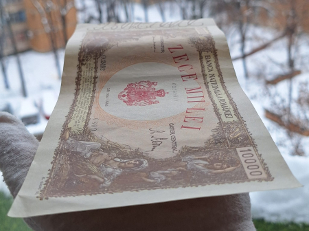 Romania, 10000 lei Mai 1946, seria 0809/O.2492/62289809, stare buna [4]