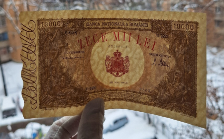 Romania, 10000 lei Mai 1946, seria 0808/O.2492/62289808, stare buna [2]