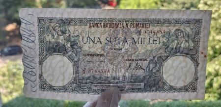 Romania, 100000 lei 1946 20 decembrie 1946, seria J/4 0744554, stare buna [2]