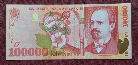 Romania, 100000 lei 1998, seria 001B1467259, UNC- [0]