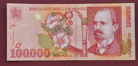 Bancnote Romania - Romania, 100000 lei 1998, seria 005A4685028, circulata