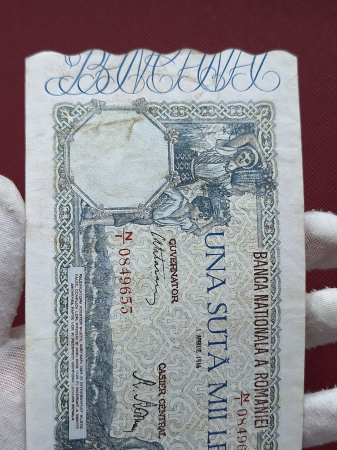 Romania, 100000 lei 1 aprilie 1946, seria N/1 0849653, stare buna [6]