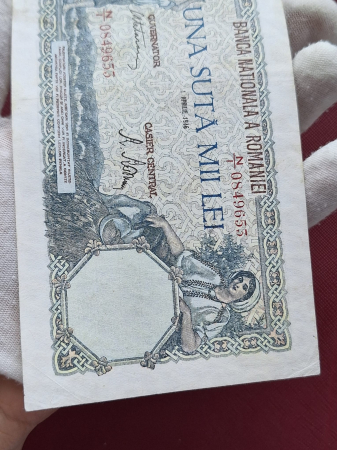 Romania, 100000 lei 1 aprilie 1946, seria N/1 0849653, stare buna [7]