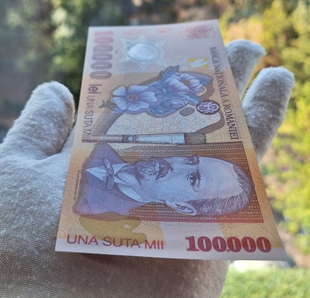 Romania, 100000 lei 2001, seria 025C5481918, UNC [3]