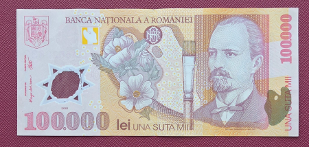 Bancnote Romania - Romania, 100000 lei 2001, seria 034A5820832, circulata, stare buna