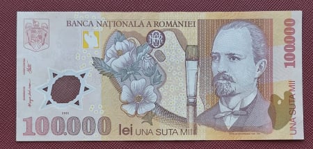 Bancnote Romania - Romania, 100000 lei 2001, seria 034D5964825, circulata