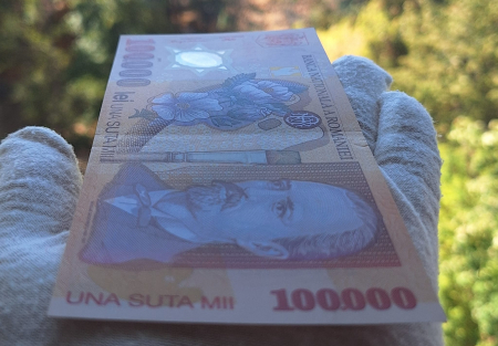Romania, 100000 lei 2001, seria 035A7904903, aproape necirculata [6]