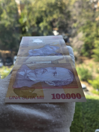 Romania, 100000 lei 2001, seria 041C8202497, circulata, stare buna [2]