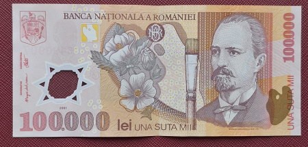 Bancnote Romania - Romania, 100000 lei 2001, seria 046C8490907, circulata, stare buna