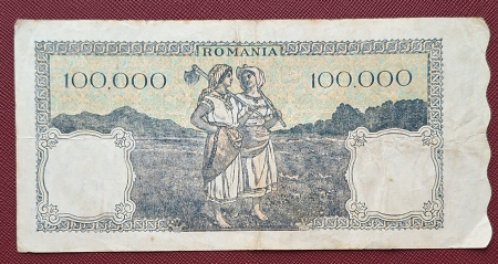 Romania, 100000 lei mai 1946, seria S/1 0798377, circulata [1]