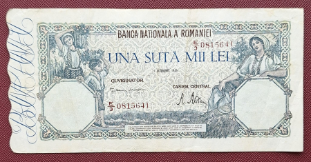 Bancnote Romania - Romania, 100000 lei octombrie 1946, seria E/3 0815641, circulata